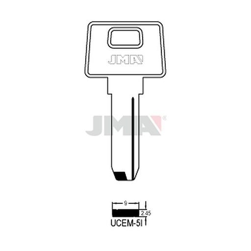 [UCEM-5I] Clé spec.cyl.tête métal UCEM-5I