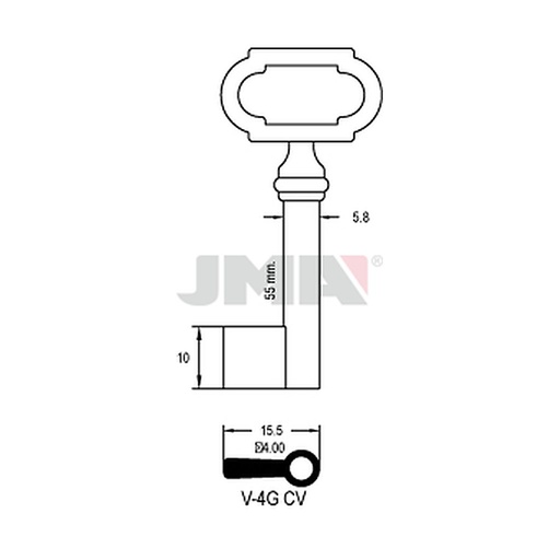[V-4GCV] Clé de style vieil or V-4GCV