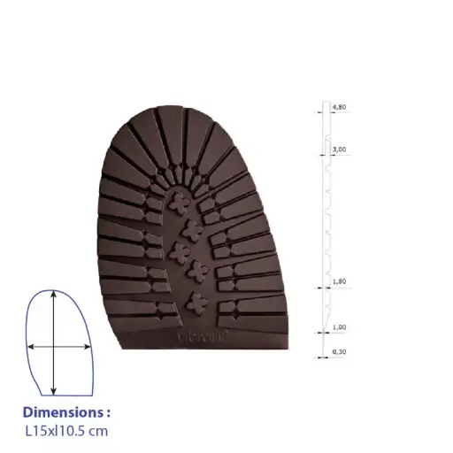 1/2 Semelles Mortara 2333 Vibram