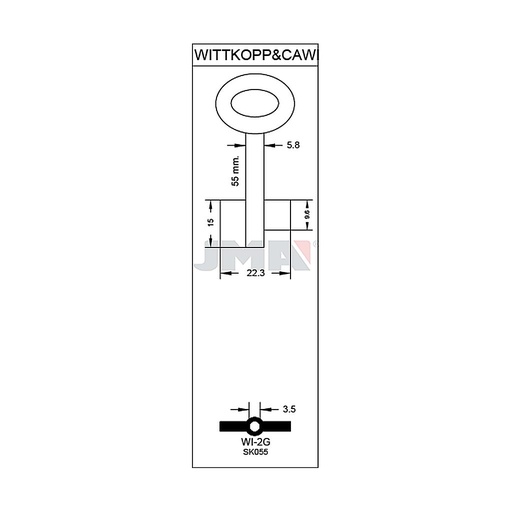[WI-2G] Clé de coffre wittkopp cawi WI-2G
