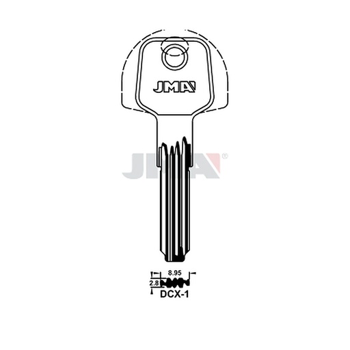 [DCX-1] Clé spec cyl tête métal DCX-1