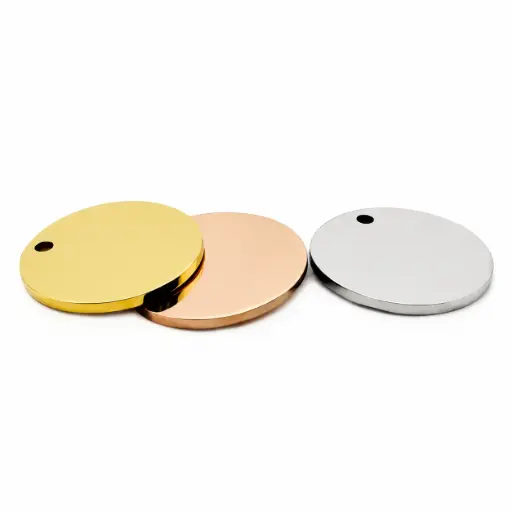 Médaille animaux ronde acier inox