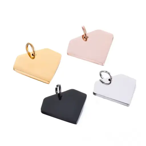 Médaille animaux triangle acier inox