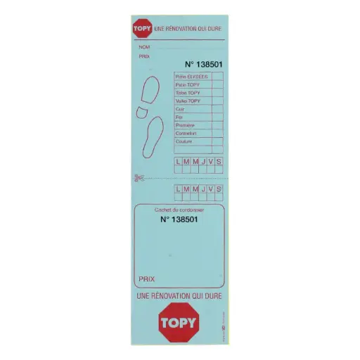 Tickets Réparation Grand Modèle - Lot de 1000 unités - Topy