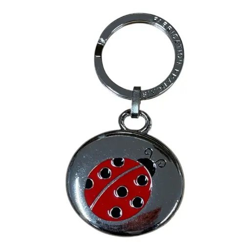 Porte-clés métal coccinnelle rouge