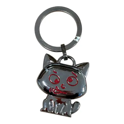 Porte-clé métal chaton foldingue