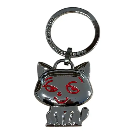 Porte-clé métal chaton charmeur