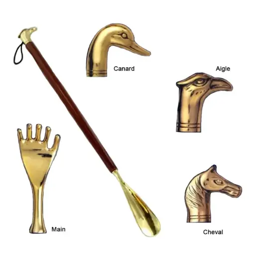 Chausse pied impérial bois/laiton 60cm Saphir