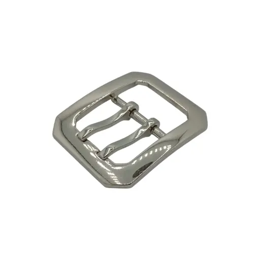Boucle Ceinture 21500/2/40mm Dble 2 Ardillons Nickel Brillant