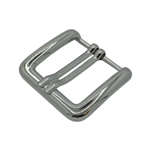 Boucle Ceinture 15608/40mm 2 Ardillons Nickel Brillant