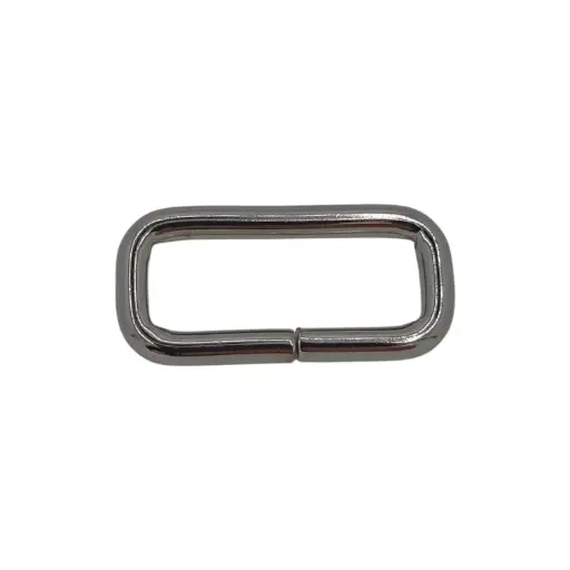 Passant Rectangle Métal 30mm Nickel - Paquet de 10