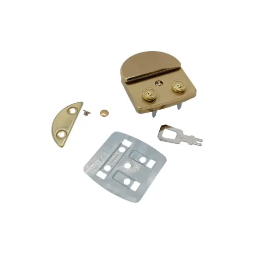 [F0205006] Fermoir Amiet 2 Pousoirs 45703 45mmx55mm Laiton