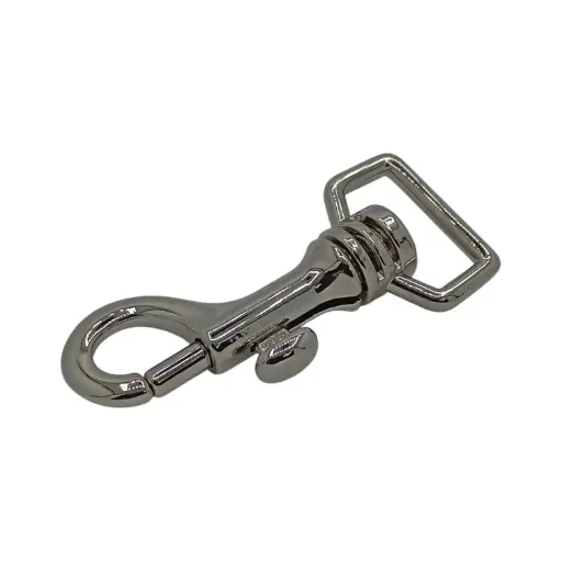 Mousqueton 05008 Nickel Brillant (Bélière Carrée 18mm) 