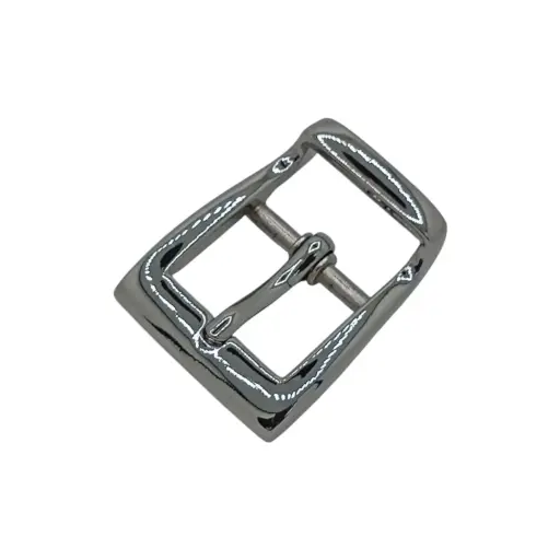 Boucle Luxe (Bandoulière) Carrée Avec Passant 20mm Nickel Brillant