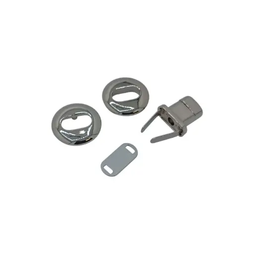 Fermoir Massif Tourniquet Rond 06248 Nickel Brillant