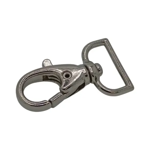 Mousqueton 24950/01 Nickel Brillant (Bélière Carrée 16mm) 