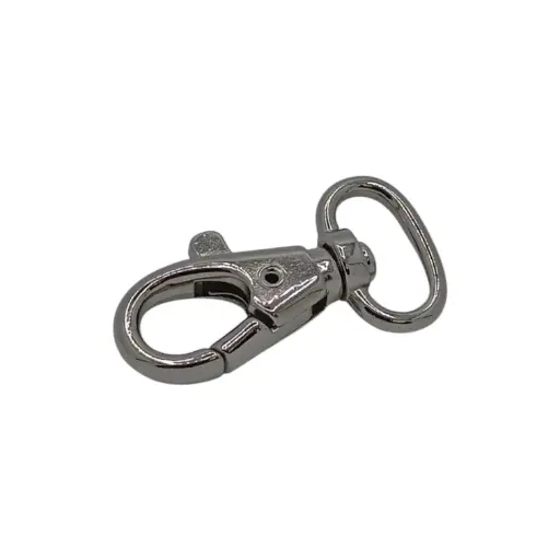 Mousqueton 24950/Bi Nickel Brillant (Bélière Ovale 16mm) 
