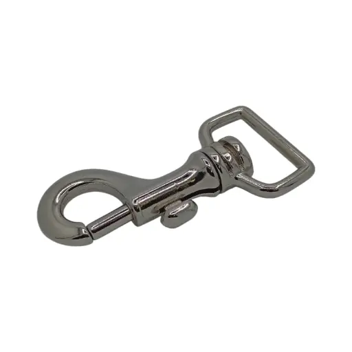 Mousqueton 05017/25 Nickel Brillant (Bélière Carrée 25mm) 