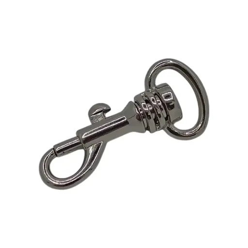 Mousqueton Mini D0192 Bélière Ronde 12mm Nickel Brillant