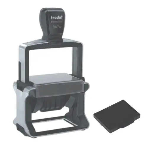 [T4132150] Monture Metal Line 5474 Dateur + Cassette Noire Trodat