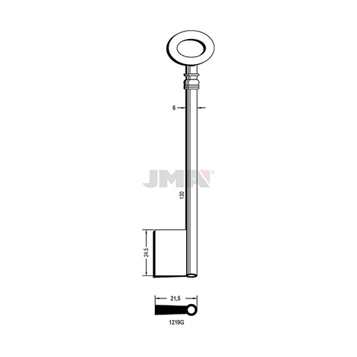 [1219G] Clé gorge ac fo forée 1219G