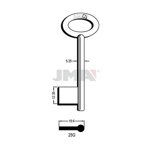[25G] Clé à gorge laiton inf. 100 25G