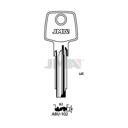 [ABU-102] Clé spec.cyl.tête métal pour abus ec-s ABU-102