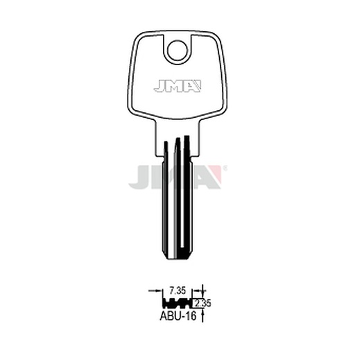 [ABU-16] Clé spec.cyl.tête métal-extra classe, abus ec ABU-16