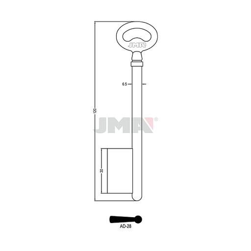 [AD-28] Clé diverse spéciale t3 6,5x120 AD-28