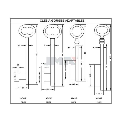 [AD-3F] Clé diverse spéciale t2 4,1x90 AD-3F