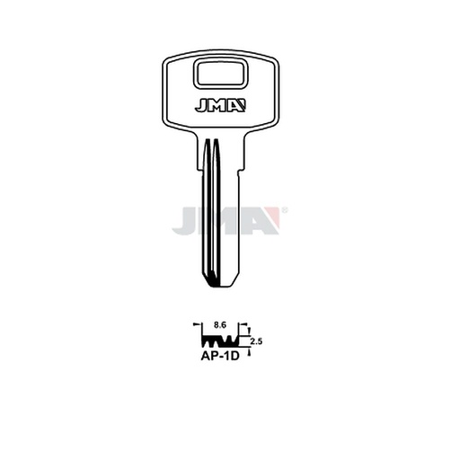 [AP-1D] Clé spec.cyl.tête métal AP-1D
