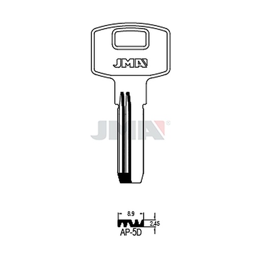 [AP-5D] Clé spec.cyl.tête métal AP-5D