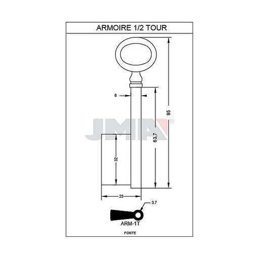 [ARM-1T] Clé à gorge ac fo forée ARM-1T
