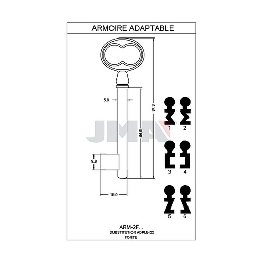 [ARM-2F3] Clé à chiffre fte hors tarif ARM-2F3