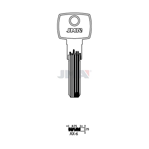 [AX-6] Clé spec.cyl.tête métal AX-6