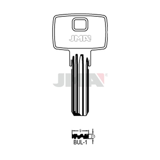 [BUL-1] Clé spec.cyl.tête métal BUL-1