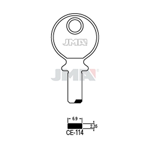 [CE-114] Clé spec.cyl.tête métal CE-114