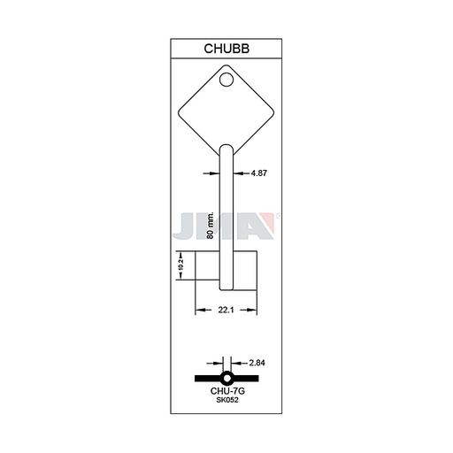 [CHU-7G] Clé de coffre chubb CHU-7G