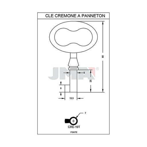 [CRE-19T] Clé diverse spéciale t2 CRE-19T