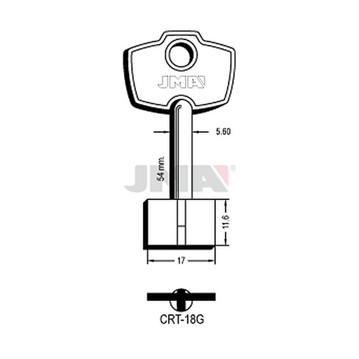 [CRT-18G] Clé dp tf l - 70 mm CRT-18G