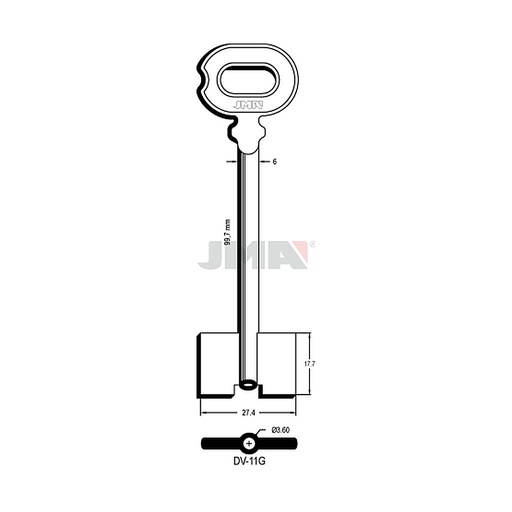 [DV-11G] Clé dp tf l 71 a 100 mm DV-11G