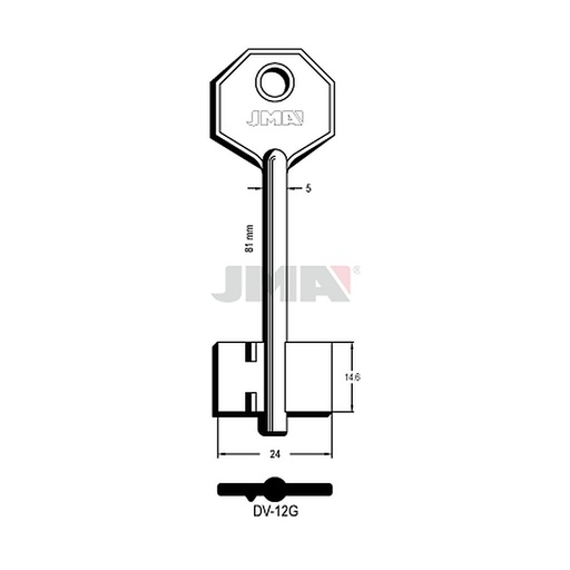 [DV-12G] Clé dp tf l 71 a 100 mm DV-12G