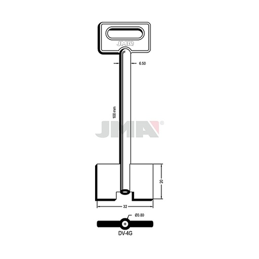 [DV-4G] Clé dp tf l 71 a 100 mm DV-4G