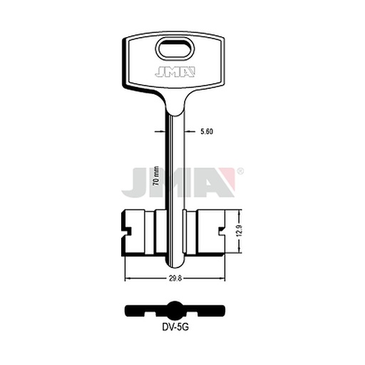 [DV-5G] Clé dp tf l - 70 mm DV-5G