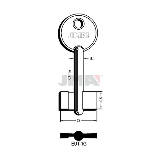 [EUT-1G] Clé dp tf l - 70 mm EUT-1G
