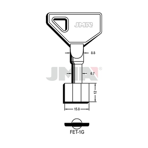 [FET-1G] Clé dp tf l - 70 mm FET-1G