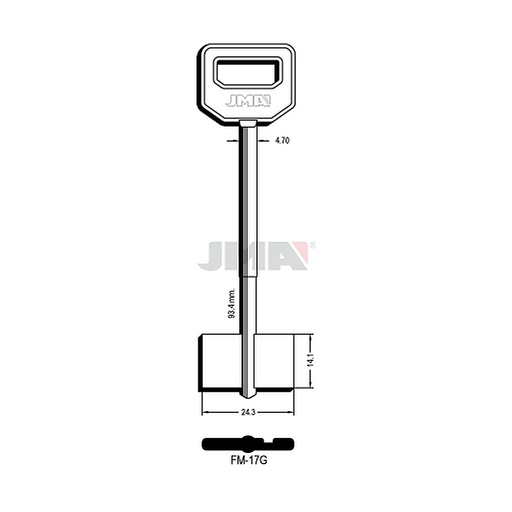 [FM-17G] Clé dp tf l 71 a 100 mm FM-17G