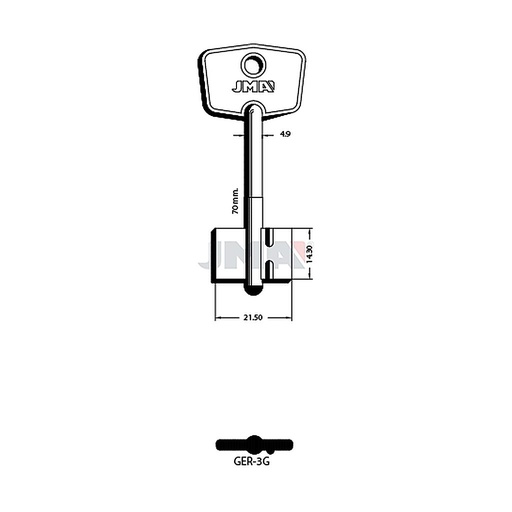 [GER-3G] Clé dp tf l - 70mm GER-3G
