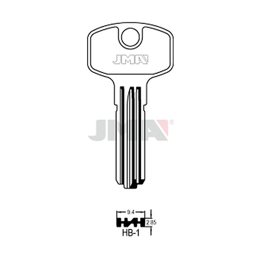 [HB-1] Clé spec.cyl.tête métal HB-1